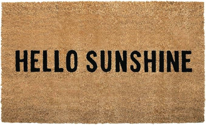 NIKKY HOME Coir Doormat Non Slip Front Door Mat with Word Hello Sunshine - 17" X 30" | Amazon (US)