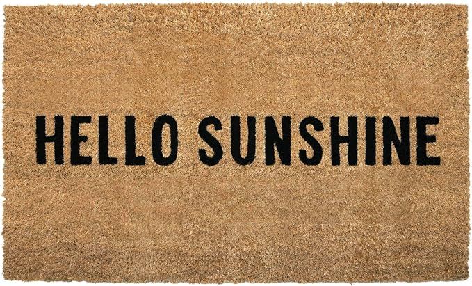 NIKKY HOME Coir Doormat Non Slip Front Door Mat with Word Hello Sunshine - 17" X 30" | Amazon (US)