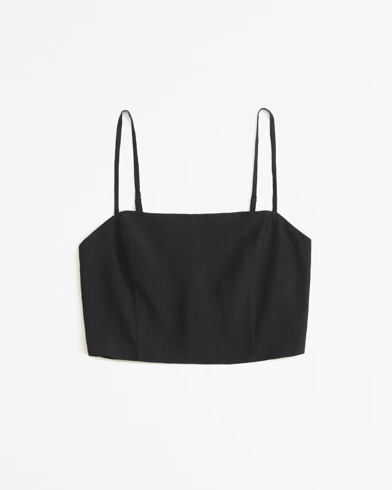 Crinkle Textured Squareneck Set Top | Abercrombie & Fitch (US)