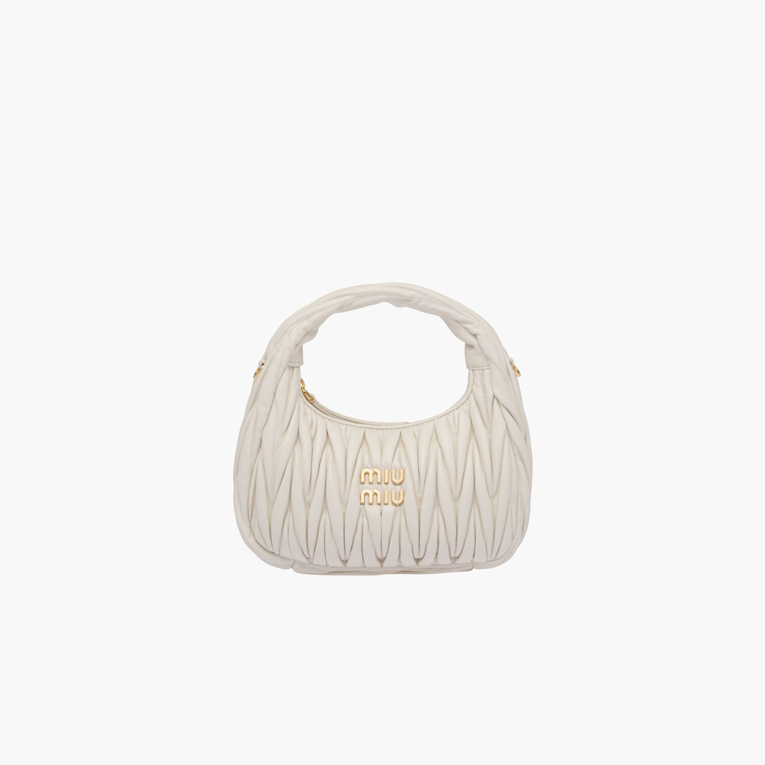 Mini sac hobo Miu Wander en cuir nappa matelassé | Miu Miu EU