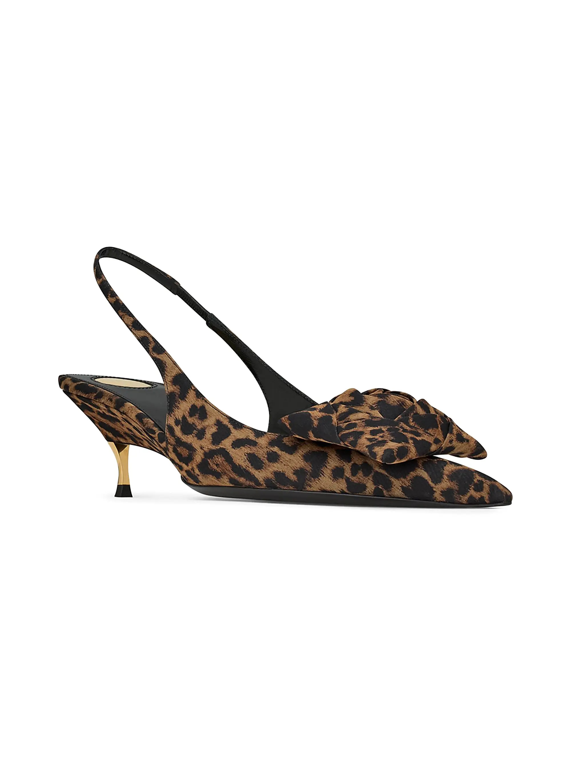 Dakota Slingback Pumps in Leopard Silk Muslin | Saks Fifth Avenue