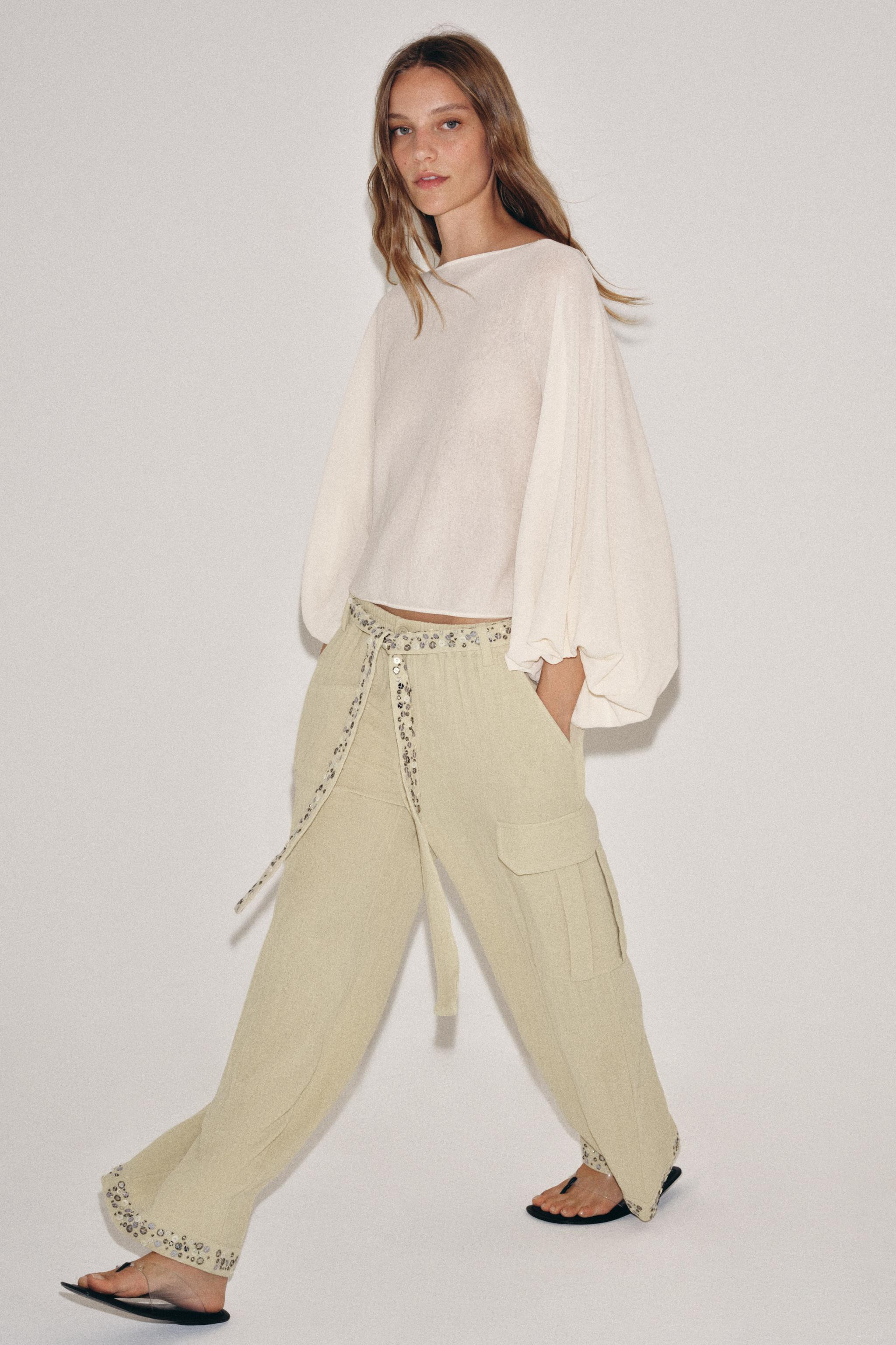 KNIT TOP WITH VOLUME SLEEVES | Zara US