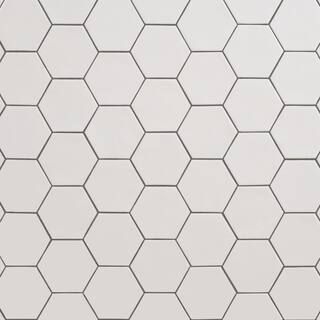 Marazzi LuxeCraft White 4-1/4 in. x 4-7/8 in. Glazed Ceramic Hexagon Wall Tile (3 sq. ft./Case)-L... | The Home Depot