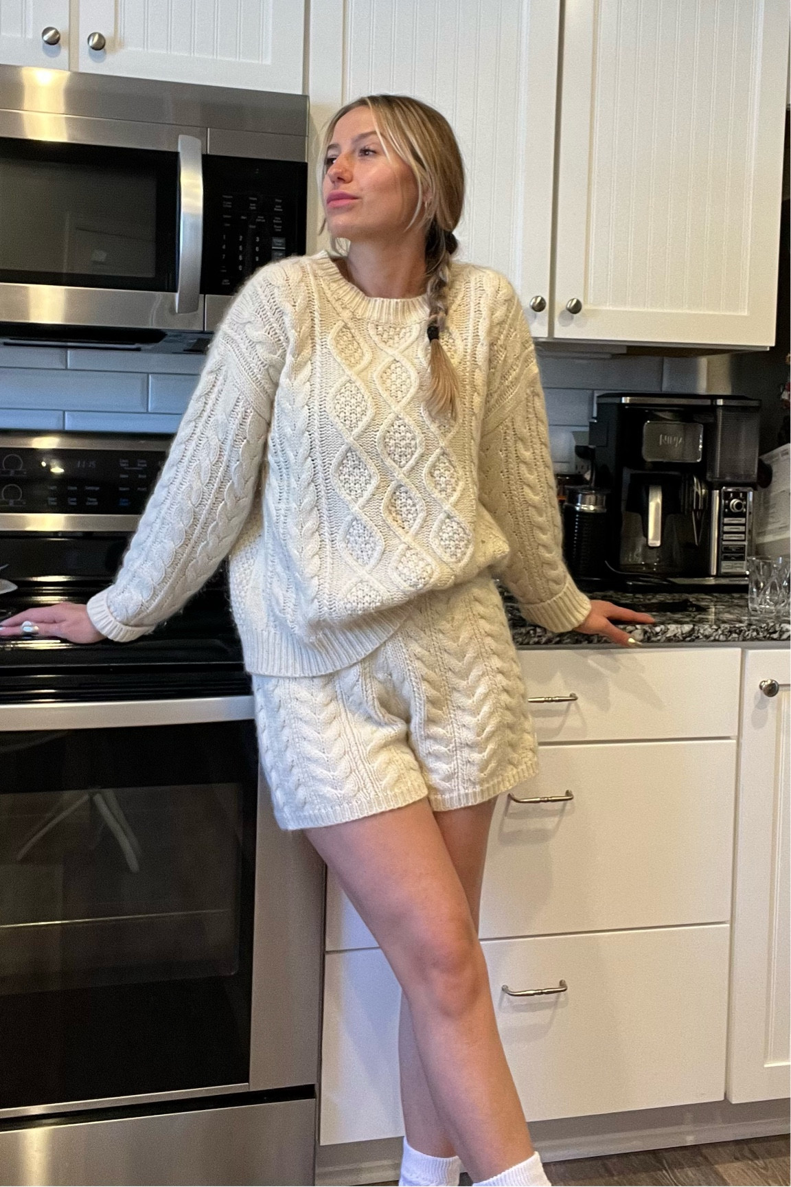 Two piece knit chunky sweater 