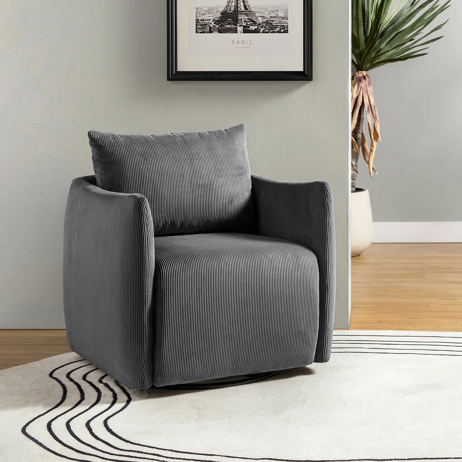 Wade Logan® Arjin Corduroy 29'' Wide Swivel Barrel Chair & Reviews | Wayfair | Wayfair North America