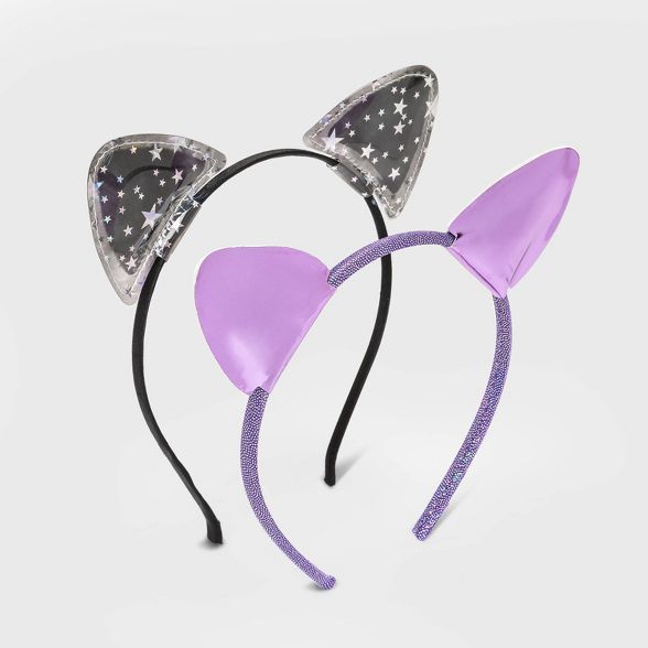 Girls' 2pk Star and Shiny Cat Ear Headband - Cat & Jack™ | Target