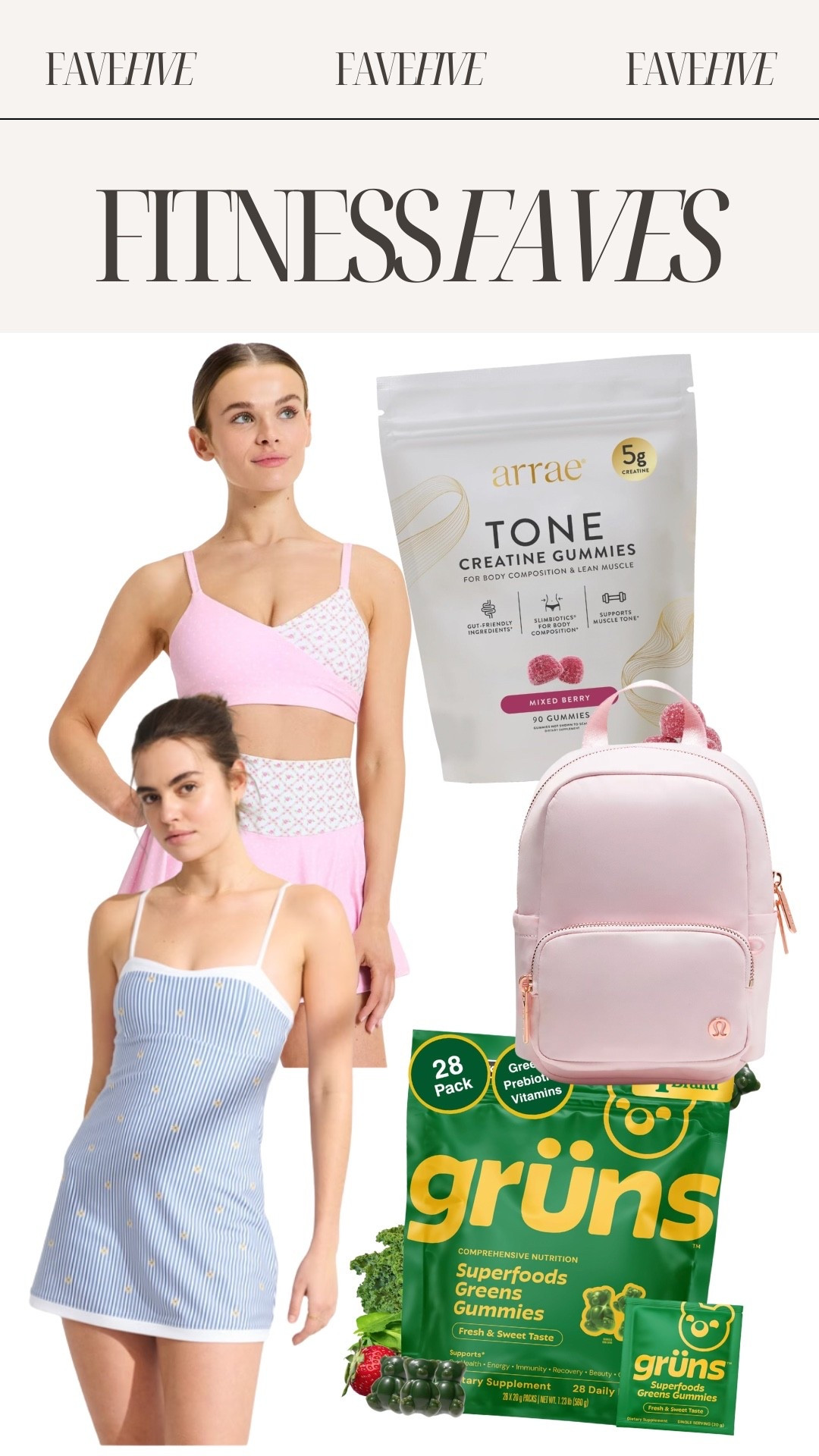 Fitness Fave Five feat. @Target, @abercrombie, @lululemon, Gruns, @Arrae, Amazon

#LTKselfcare #LTKActive #LTKfitnessgoals