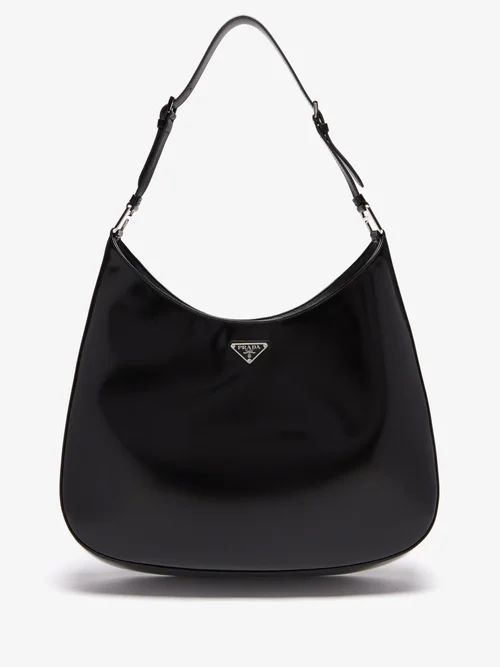 Prada - Cleo Spazzolato-leather Tote Bag - Womens - Black | Matches (UK)