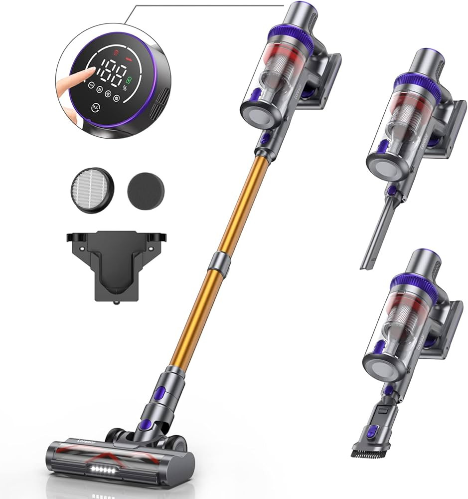 Laresar Cordless Stick Vacuum Cleaner with Touch Screen, 400W/33000pa , Up to 50 Mins Runtime, Ha... | Amazon (US)