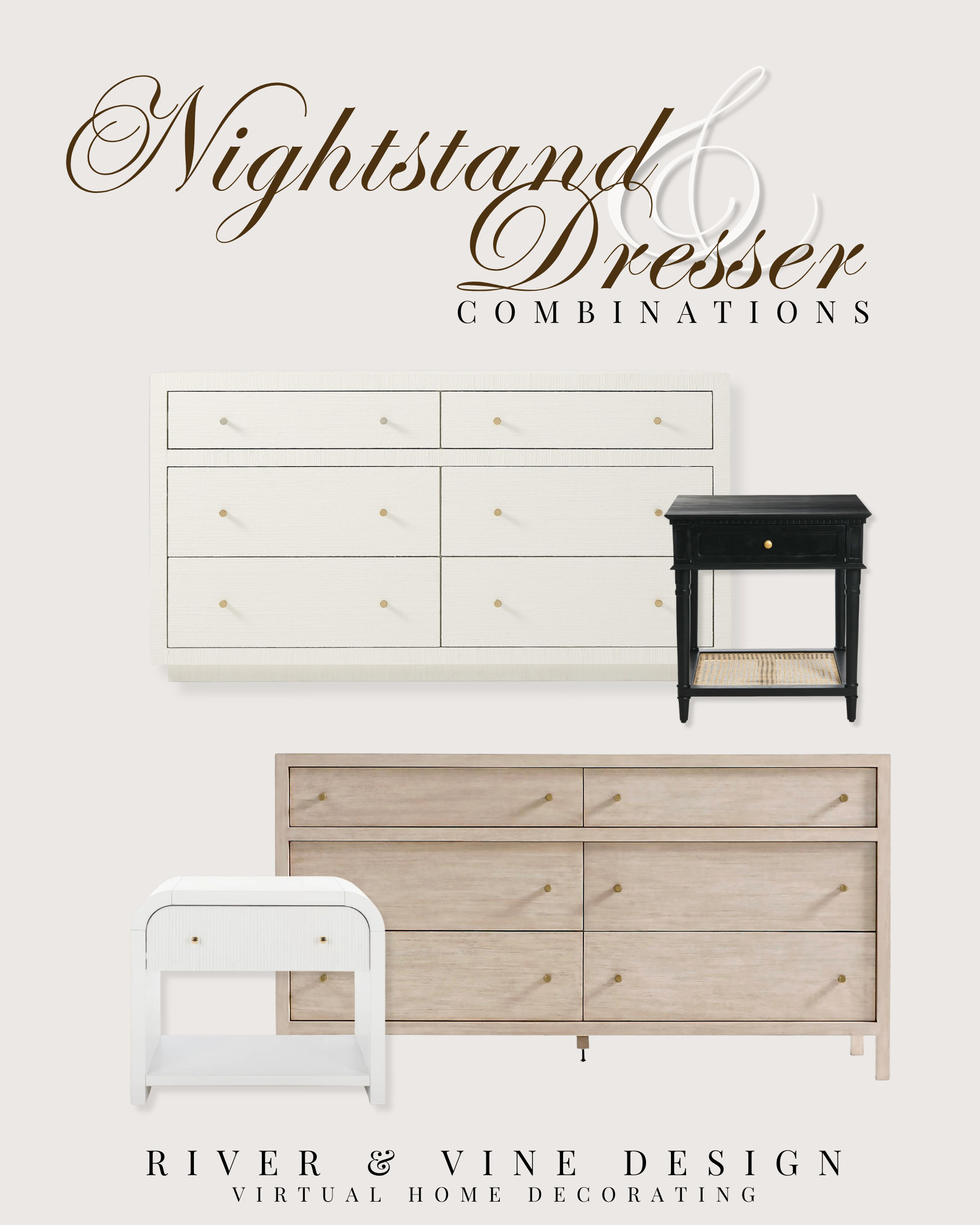 Finding pieces that complement each other is what makes a bedroom feel designed instead of decorated. ✨ These nightstand and dresser pairings strike that balance perfectly—mixing contrast, scale, and style to create a collected look that feels custom.

A few designer rules I always follow: repeat hardware finishes, vary the silhouettes, and don't be afraid to mix light and dark tones. The best combinations feel intentional, not overly matched.

Which pairing are you choosing: the crisp contrast of white and black, or the warmth of layered neutrals? Save this for your next bedroom refresh. 🤍

#BedroomDesign #NightstandIdeas #DresserIdeas #BedroomFurniture #DesignerTips #BedroomDecor #TraditionalHome #NeutralHome #TimelessInteriors #BedroomInspo #HomeDecorFinds #LTKHome #LTKStyle #InteriorDesign

Disclosure: I may earn a small commission from purchases made through my links, at no additional cost to you. 

 #LTKHome