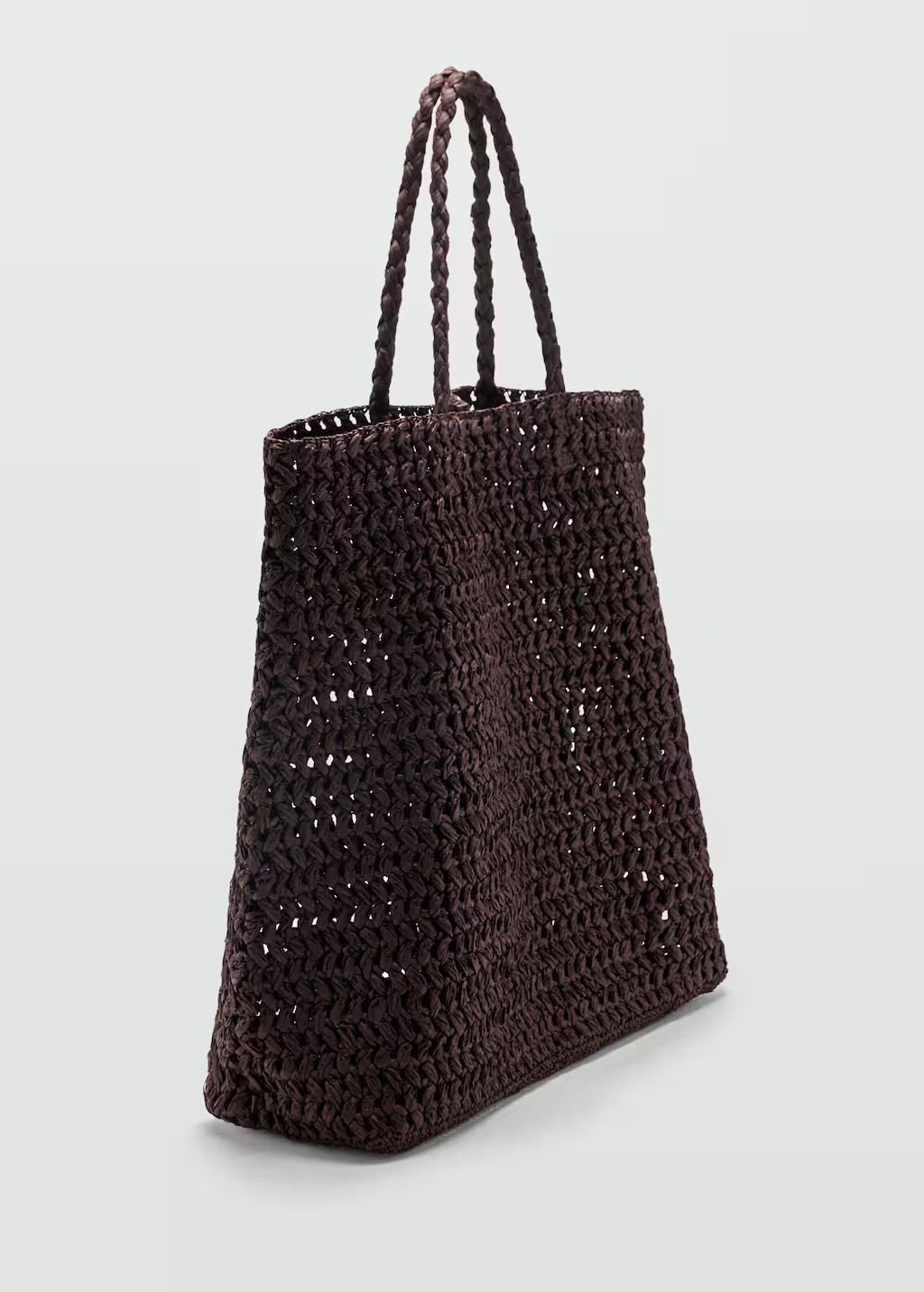 Natural fibre maxi bag chocolate - Women - One size - MANGO | Mango (US/MX/AU)