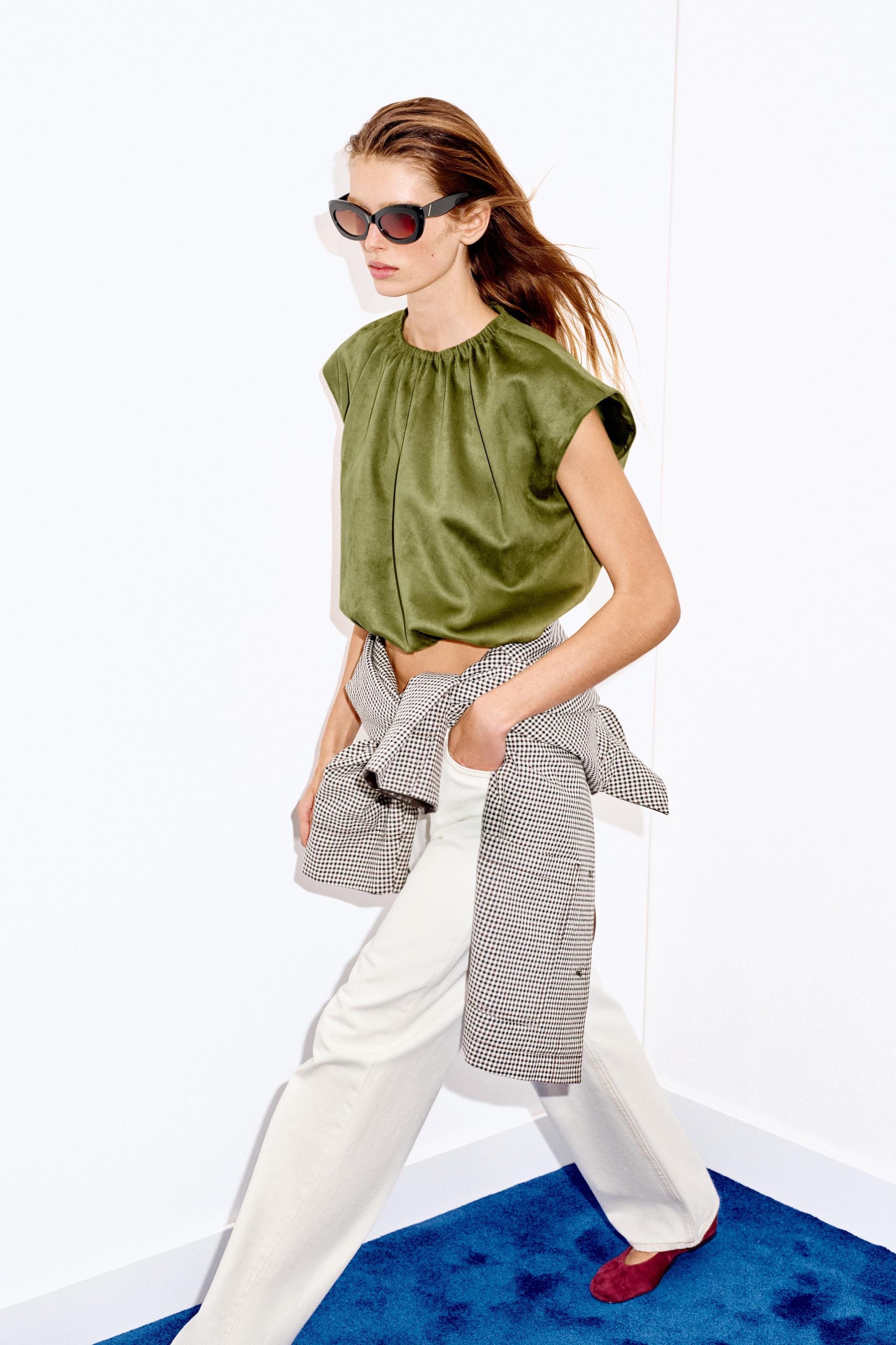 FAUX SUEDE BALLOON TOP | Zara US