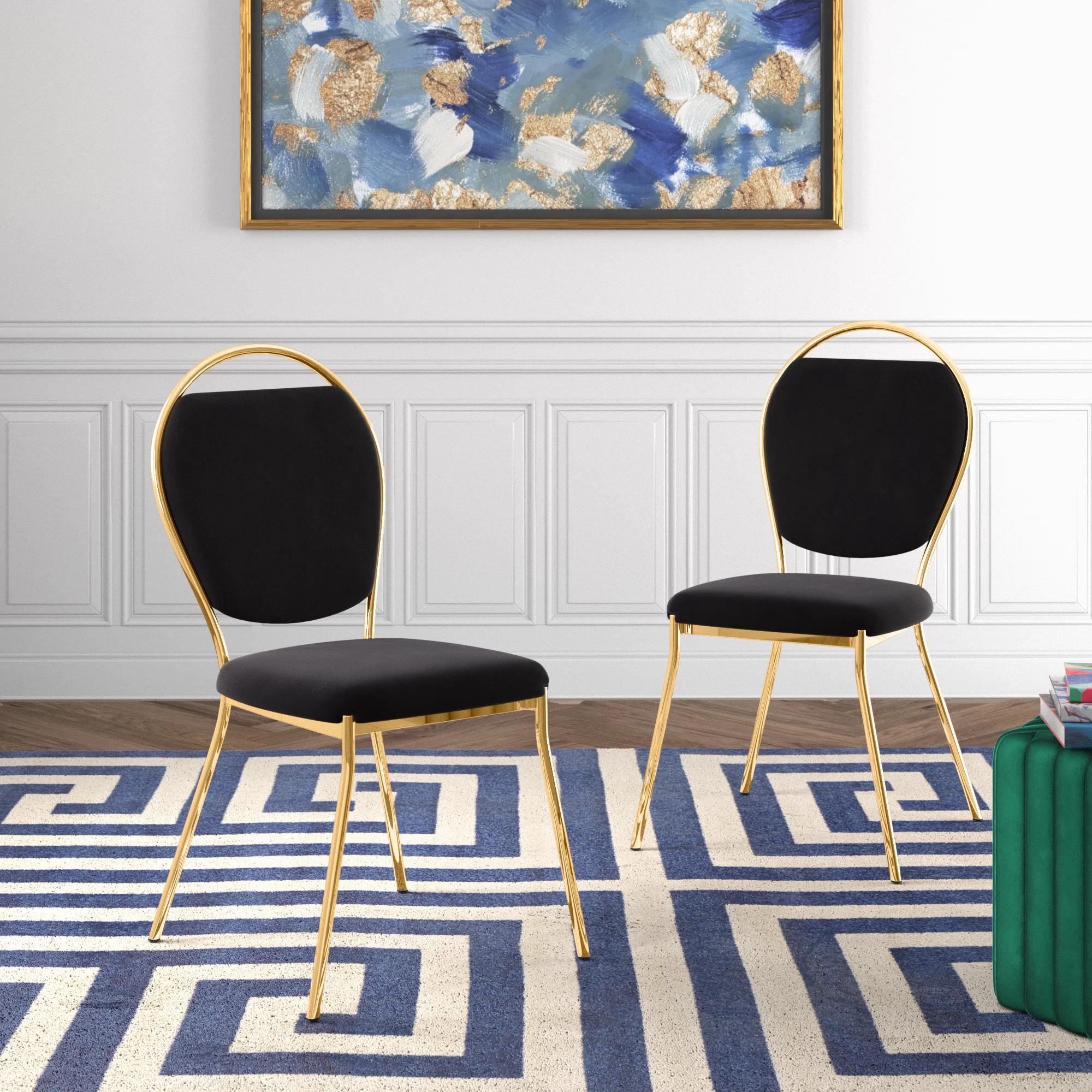 Ecrenet 18'' H Velvet Upholstered Side Chair (Set of 2) | Wayfair North America