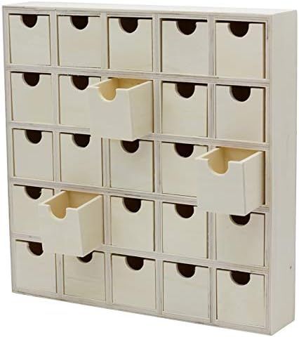 Creative Hobbies 25 Drawer Wooden Advent Calendar, DIY Unfinished Storage Box, Ready to Decorate,... | Amazon (US)