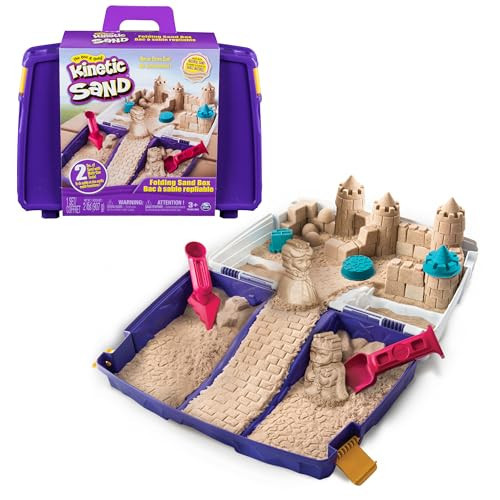 Kinetic Sand, Folding Sand Box with 2lbs Play Sand, 7 Molds & Tools, Storage Case, Sensory Toys, Holiday Gifts & Stocking Stuffers for Kids Ages 3 and up | Amazon (US)
