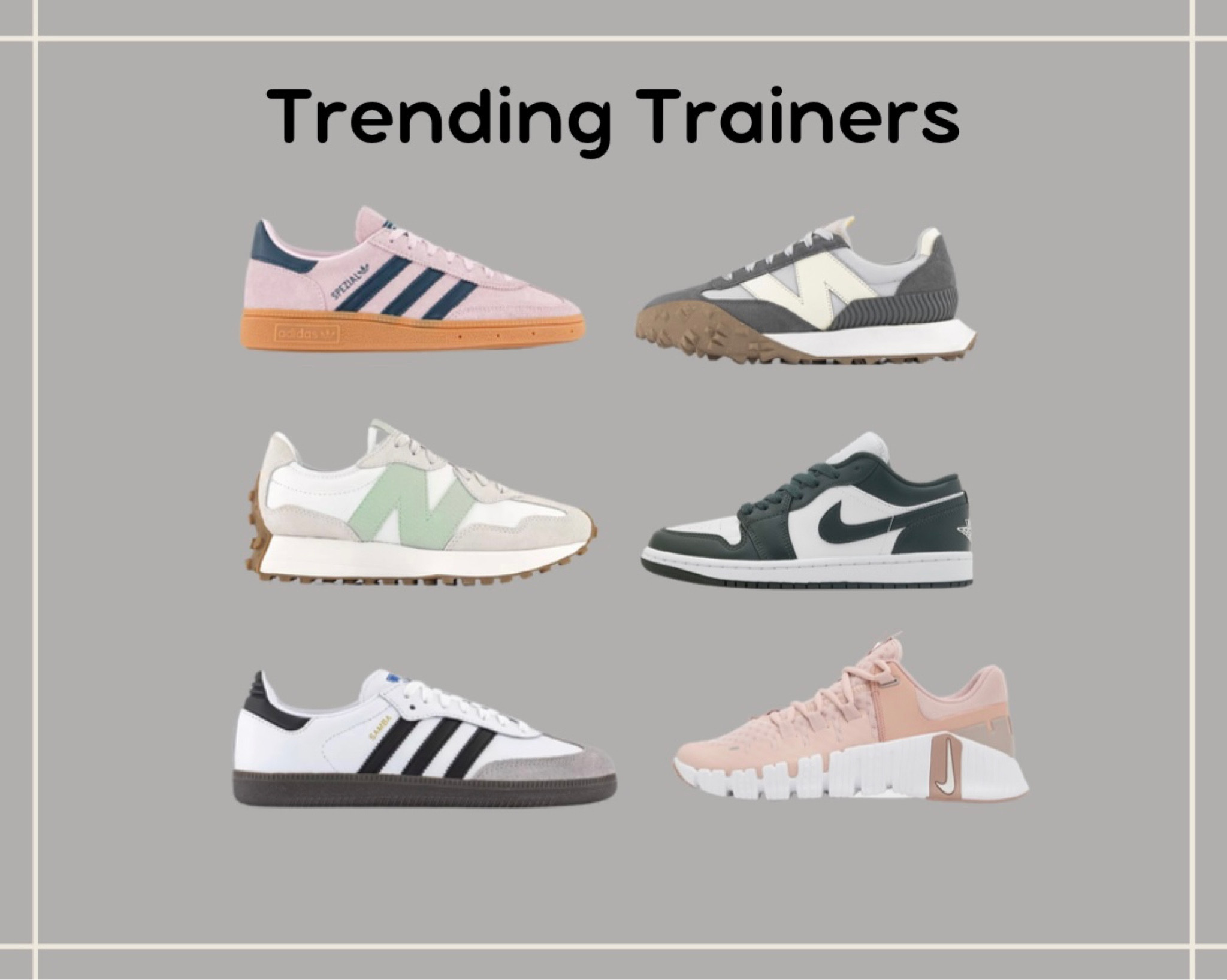 Popular Women’s Trainers September 2023 - Trending Trainers 

#trainers #trendingtrainers #style #fashion #addidas #newbalance #nike #nikedunks #dunks #samba 

#LTKfindsunder100 #LTKstyletip #LTKU