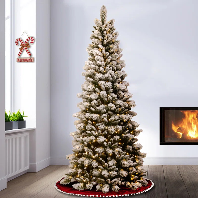 Ardrie 7.5' Lighted Artificial White Pine Christmas Tree | Wayfair North America