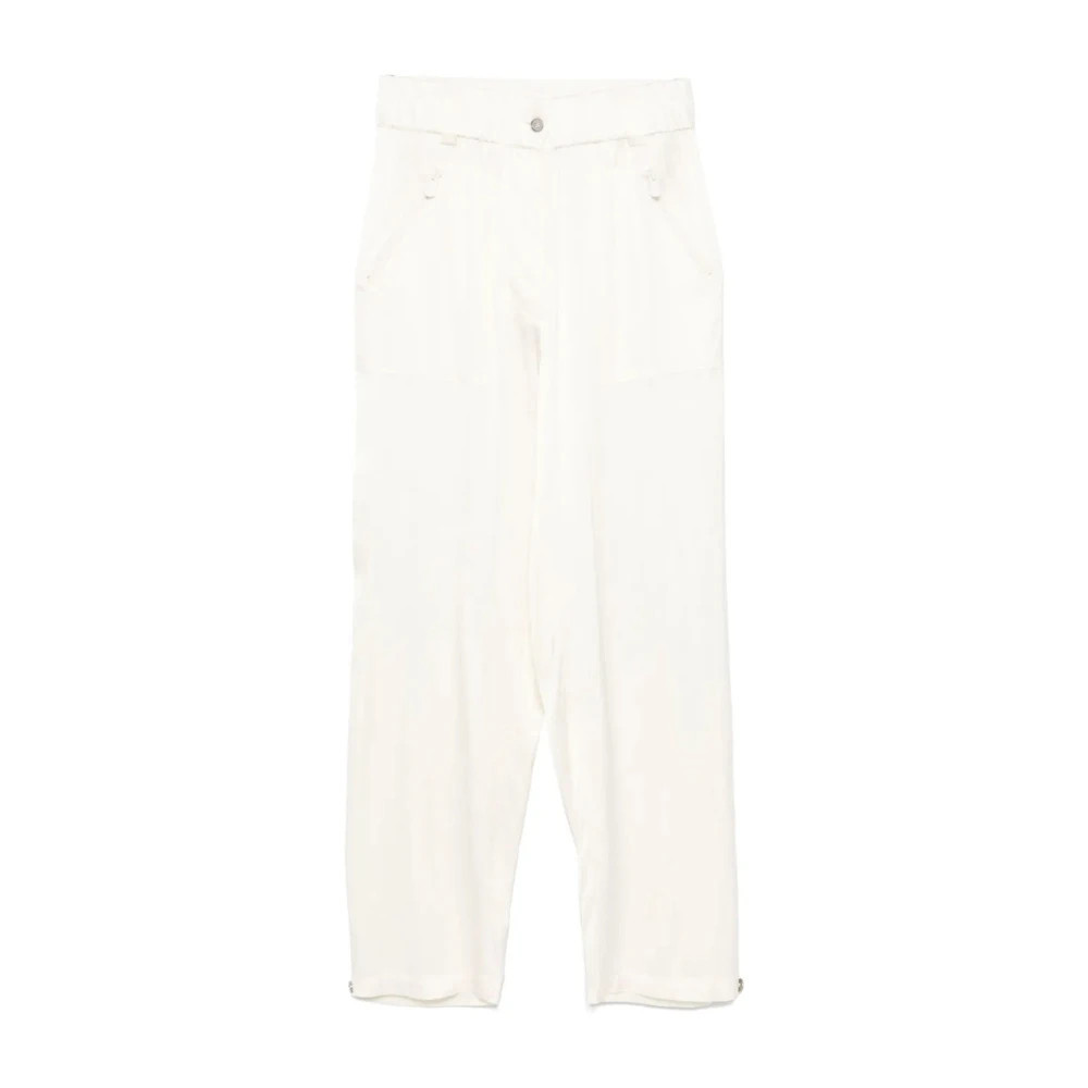Pinko - Casual witte broek - Dames - Broeken - Wit - Maat: L Viscose | Miinto NL