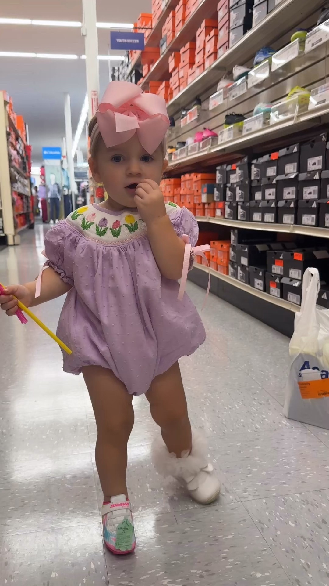 Her first little pair of soccer shoes!!!!  🥹🩷⚽️
✔️ The soccer shoes run VERY small.  Capri is a 5T in the stride sneakers.  We ordered the 5T in the soccer shoes and had to exchange for 7T.  6T would have probably fit but they are very narrow and with shin guards we wanted them to be comfortable!  
✔️ Love our little Smocked Flamingo smocks!  She is 21-months and in 2T.

#LTKdayinmylife #LTKmomlife #LTKKids