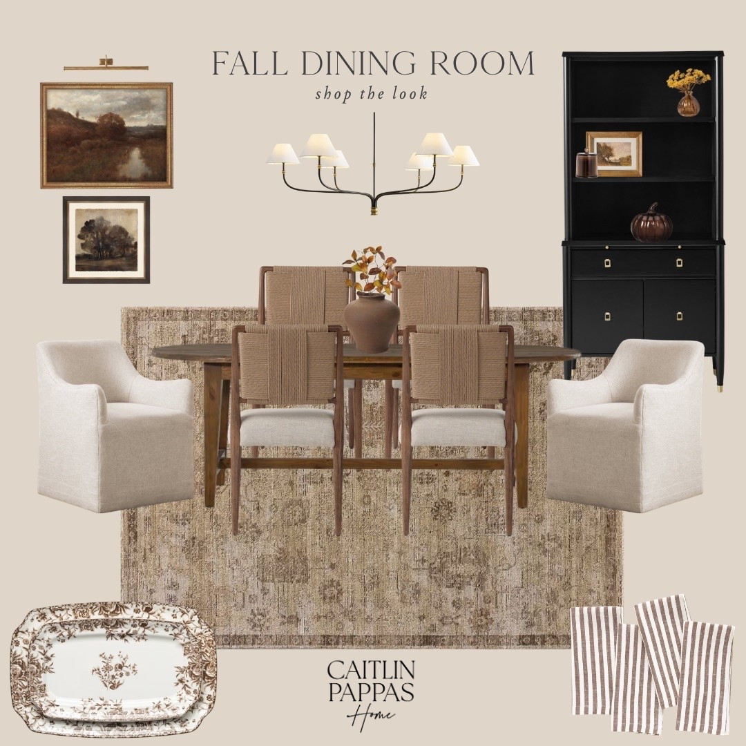 Fall dining room inspiration 🤎 I love these black, brown, and beige tones for a cozy dining room decorated for fall.

#LTKSeasonal #LTKHome