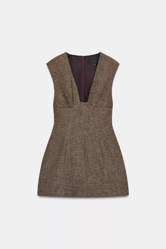 WOOL BLEND SHORT DRESS | Zara Canada