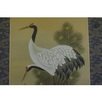 Vintage Hanging Scroll Cranes & Turtle Art Wall Decor, Asian Style Decor, Asia, Wall Art, Home Decor | Etsy (US)