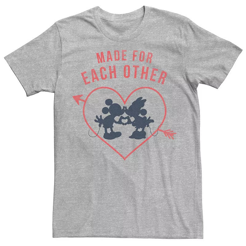 Disney's Mickey & Minnie Valentine's Day Heart Men's Tee, Size: XXL, Athletic Grey | Kohl's