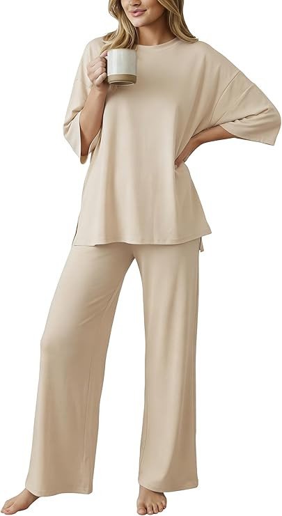 PATPAT Lounge Sets for Women Short Sleeve Pajama Set Soft Comfy Elastic Pjs 2 Piece Loungewear Ou... | Amazon (US)