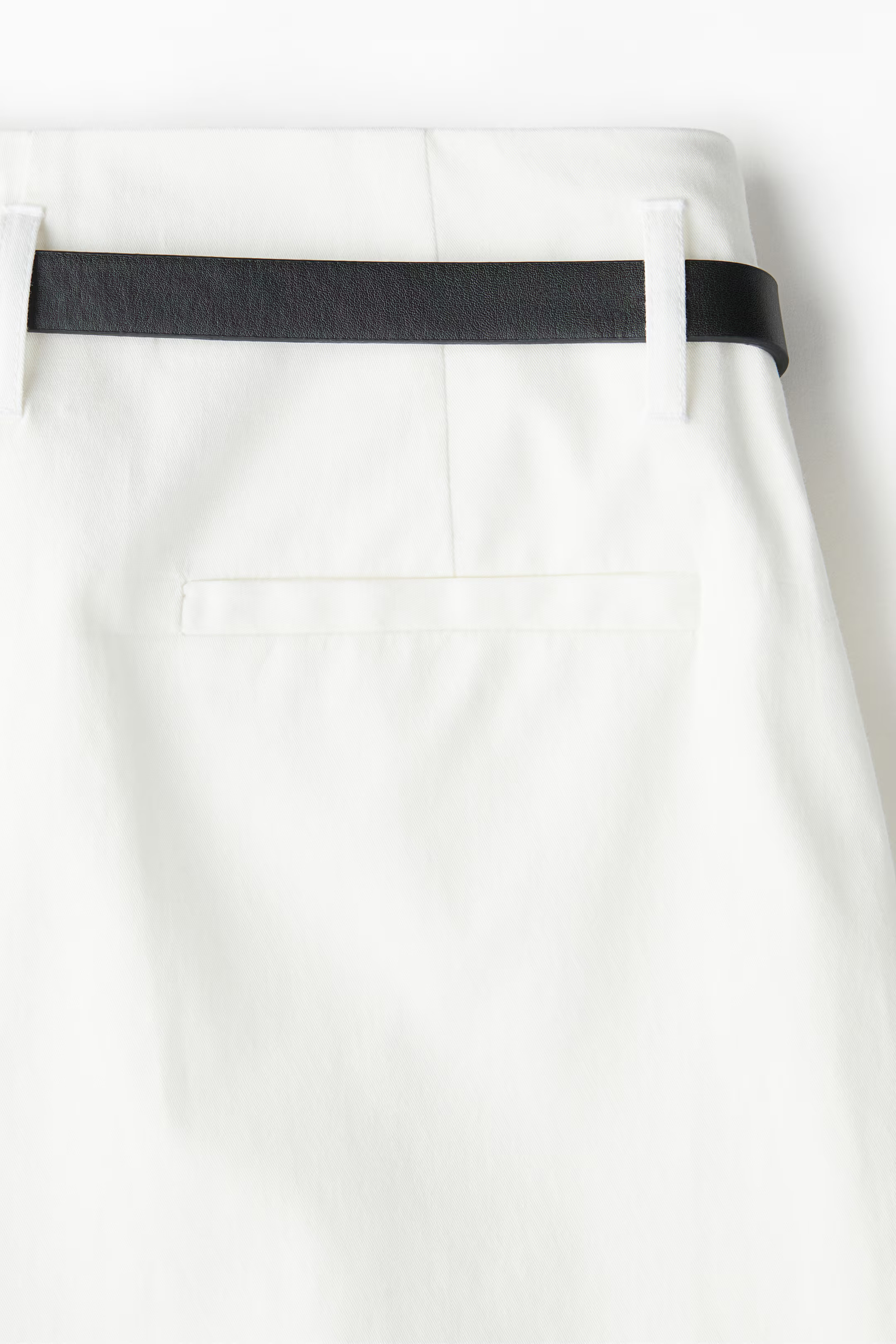 Pantalón amplio con cinturón - Talle alto - Largo - Blanco - MUJER | H&M ES | H&M (FR, IT, ES, PT, BE)