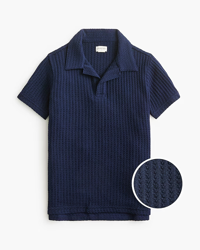 Boys' crochet textured polo shirt | J.Crew Factory