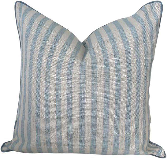 Throw Pillow for Home Harvey Seersucker Style Pillow Cover Coastal Grandmother Pillow Cover 20" x... | Amazon (US)