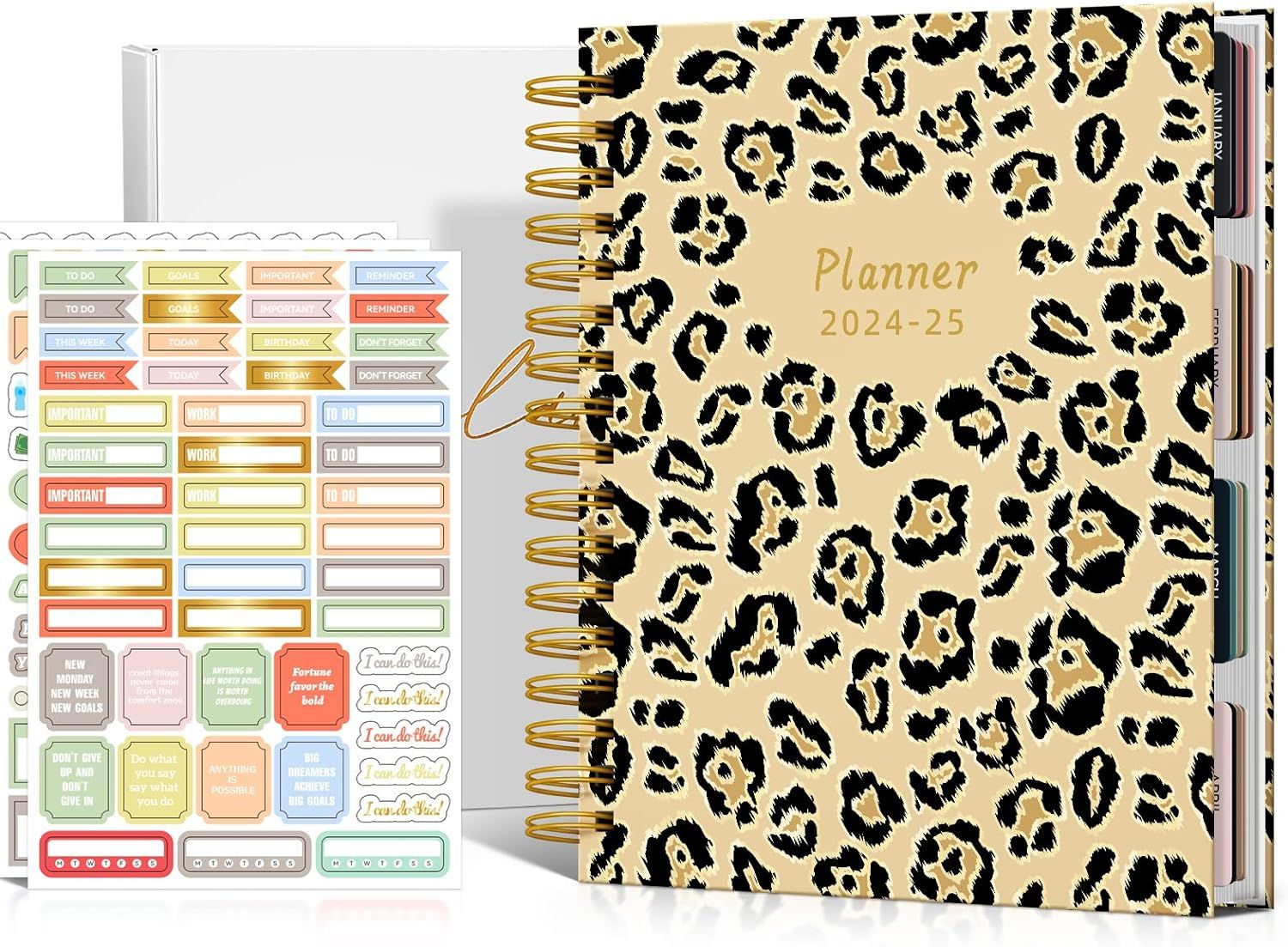 Hardcover Planner 2024-2025 Daily Weekly and Monthly Planner Spiral Bound 8"×10", Jan.2024–Jun... | Amazon (US)