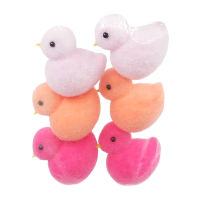 Bunny Brights Set of 6 Flocked Chicks | At Home