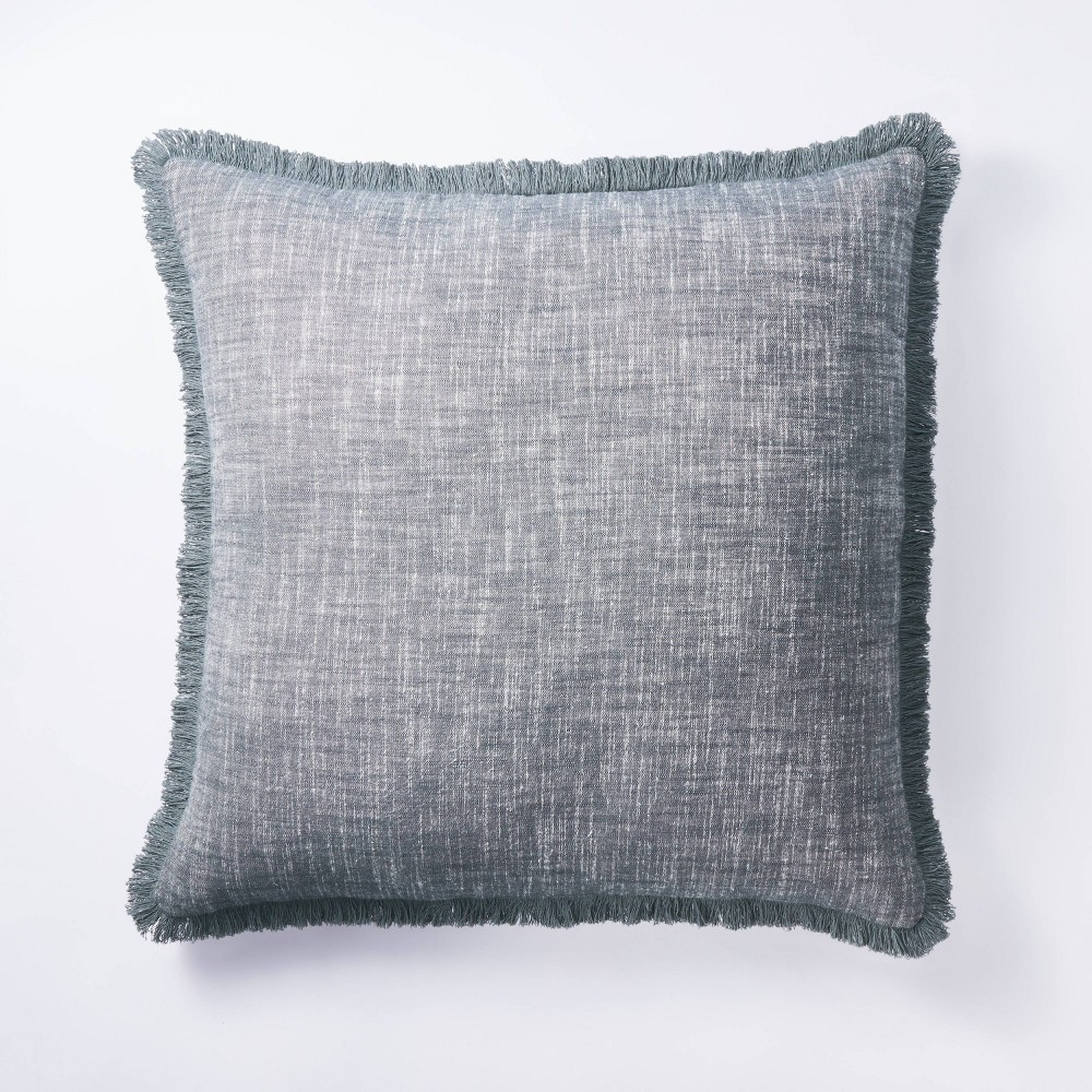 Oversized Square Woven Textured Pillow Blue - Threshold designed with Studio McGee | Target