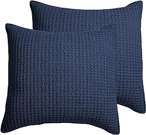 Levtex Home - Mills Waffle - Euro Sham (Set of Two) - Navy - Sham Size (26 x 26in.) | Amazon (US)