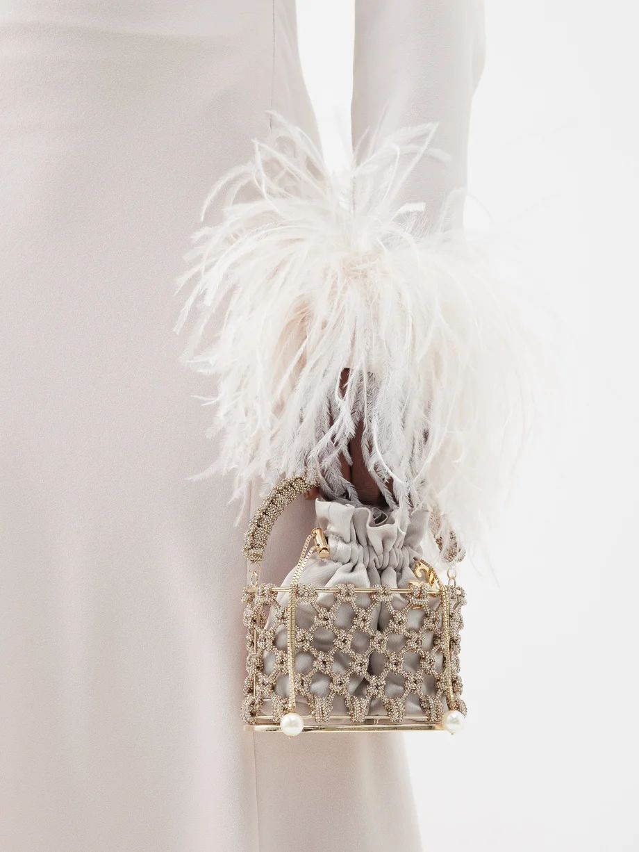 Holli Nodi mini crystal-embellished satin handbag | Matches (UK)