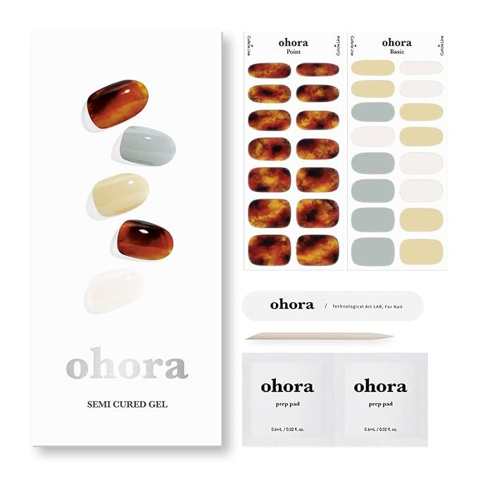 ohora Semi Cured Gel Nail Strips (N Road Trip) - Works with Any UV Nail Lamps, Salon-Quality, Lon... | Amazon (US)