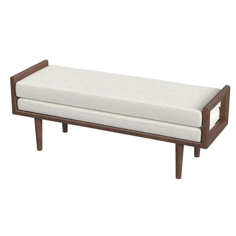 Latitude Run® Fudo Upholstered Bench With Wood Base - Cream Boucle & Reviews | Wayfair | Wayfair North America