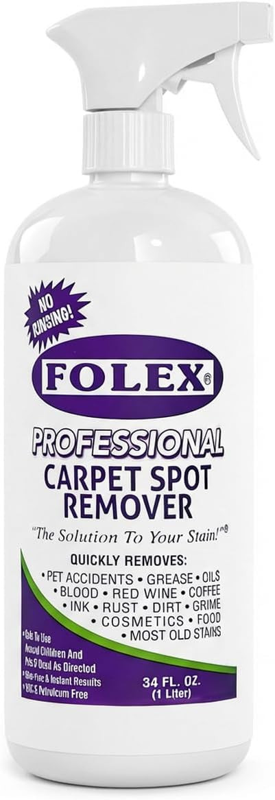 Professional Carpet Cleaner Spray 34 oz - Pet Stain Removal - Instant Stain Removal - No Rinsing ... | Amazon (US)