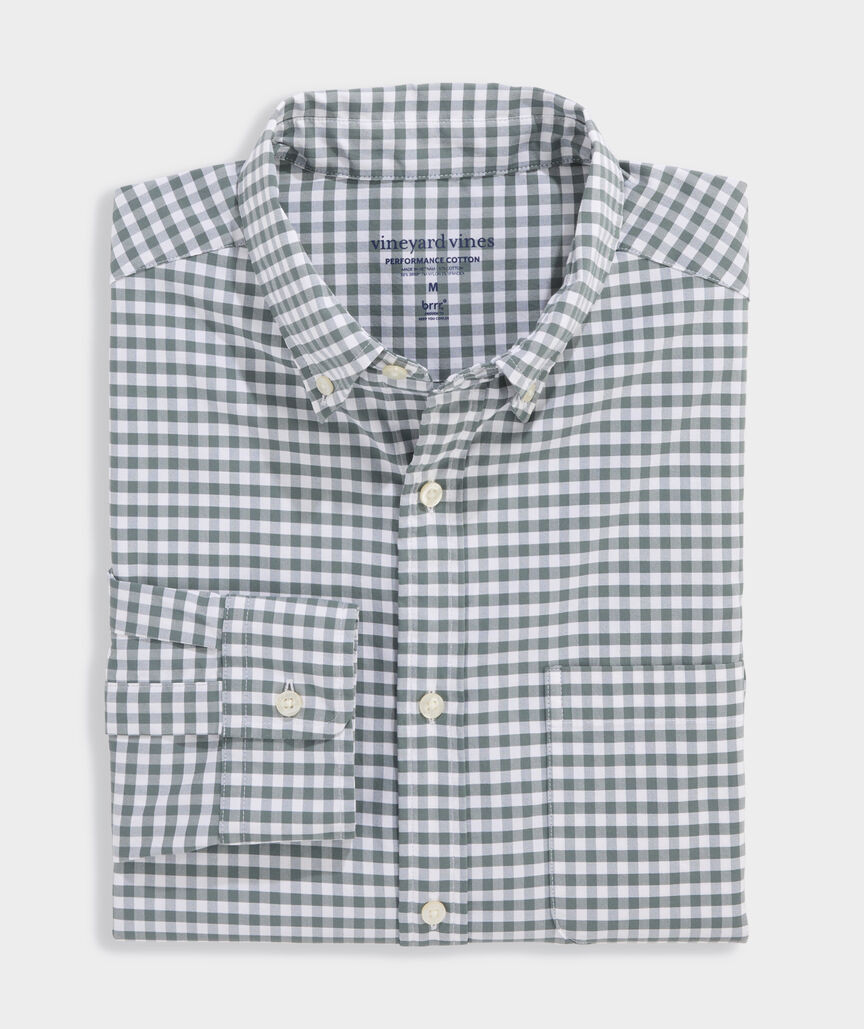 Performance Cotton Skysail Gingham Shirt | vineyard vines