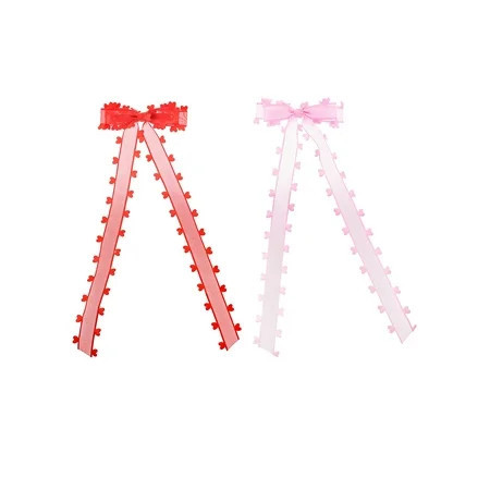 Way to Celebrate Valentine's Day Red and Pink Hair Bows, 2 Piece | Walmart (US)