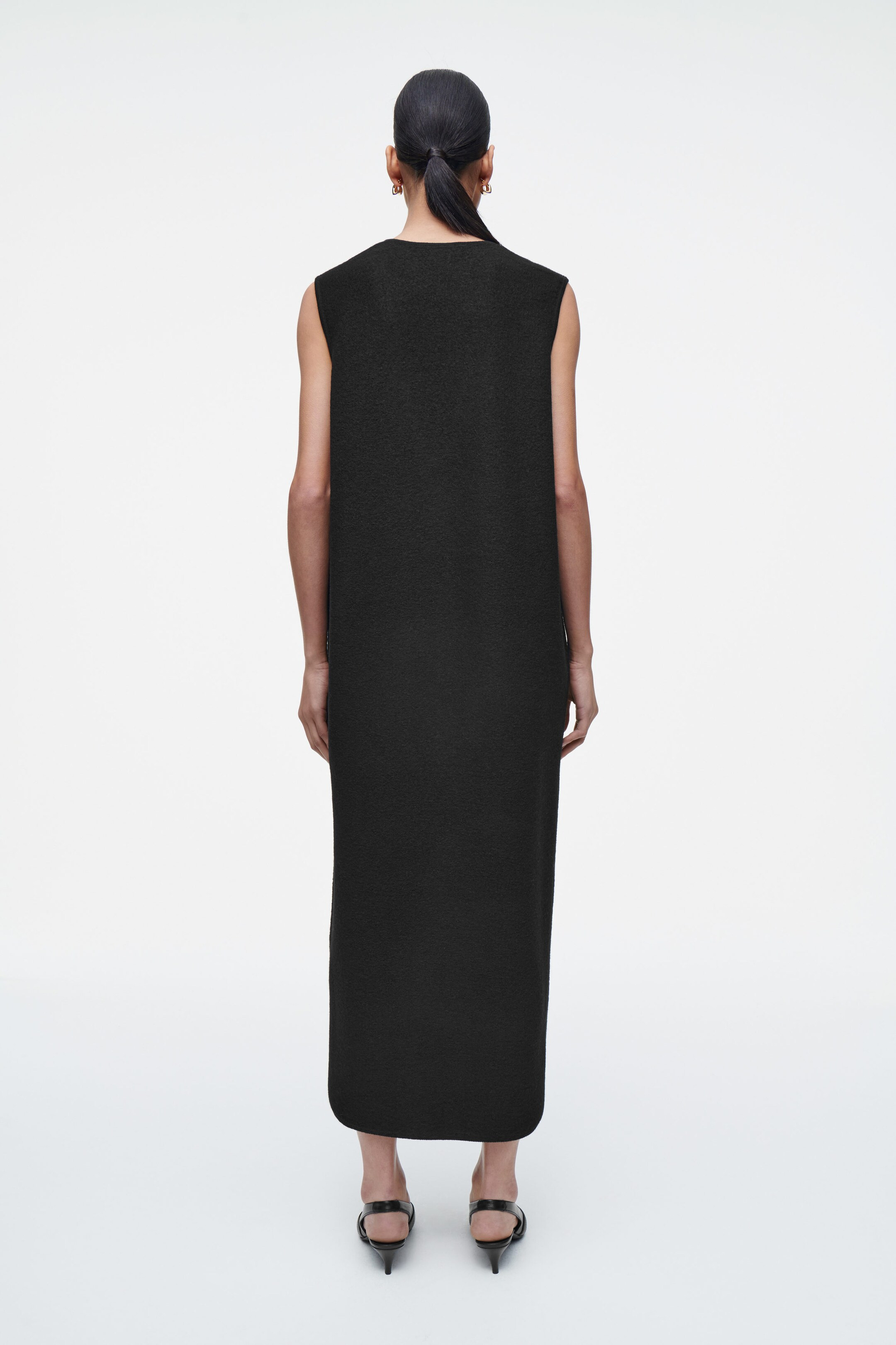 BOILED-WOOL MIDI DRESS - BLACK | COS (EU)