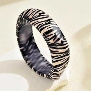 Chunky Tortoiseshell Leopard Print Bracelet Geometric Wide-face Statement Bangle Bracelet for Wom... | Amazon (US)