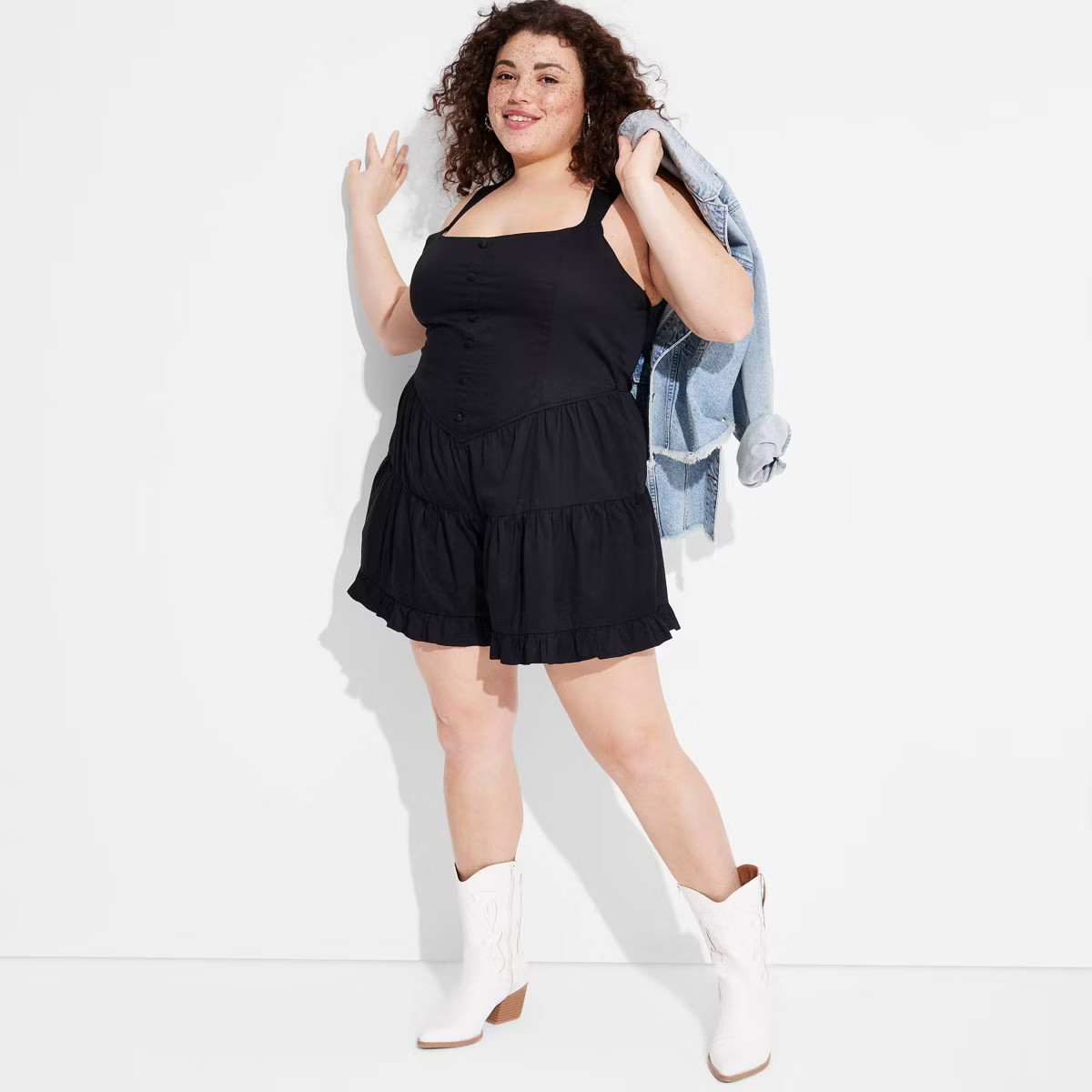 Women's Button-Front Tiered Romper - Wild Fable™ | Target