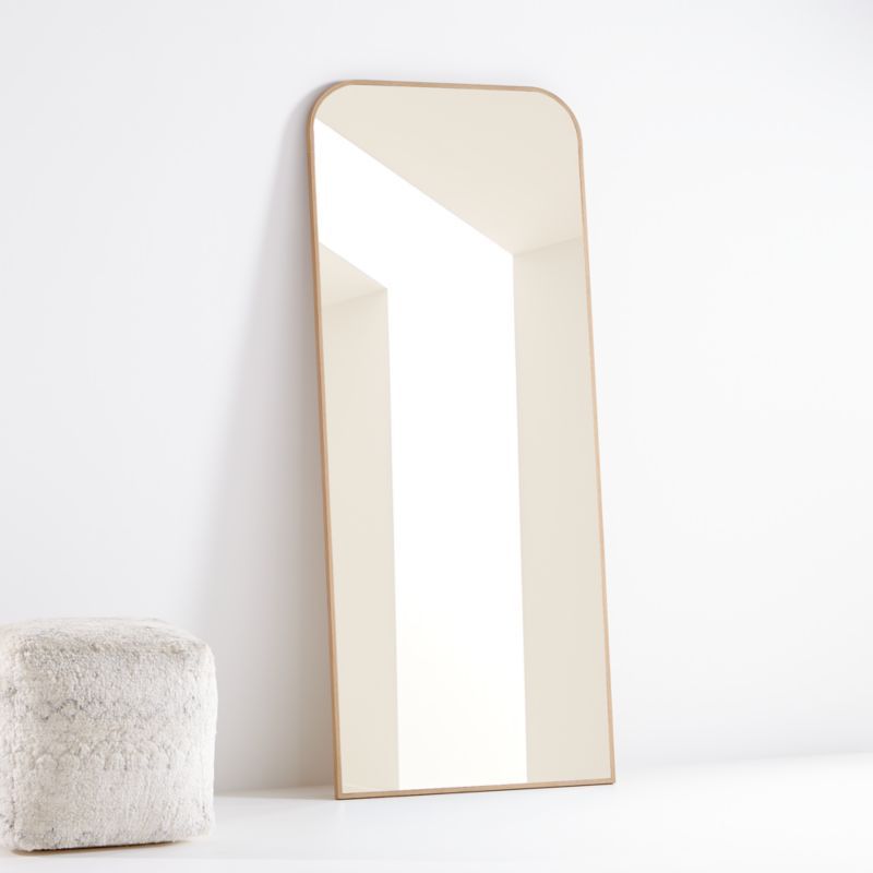 Edge Oak Arch Floor Mirror + Reviews | Crate and Barrel | Crate & Barrel