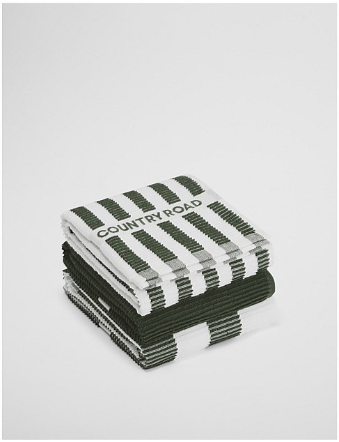 Country Road Cr Stripe Verified Australian Cotton Tea Towel Pack Of 3 | David Jones | David Jones (Australia & New Zealand)
