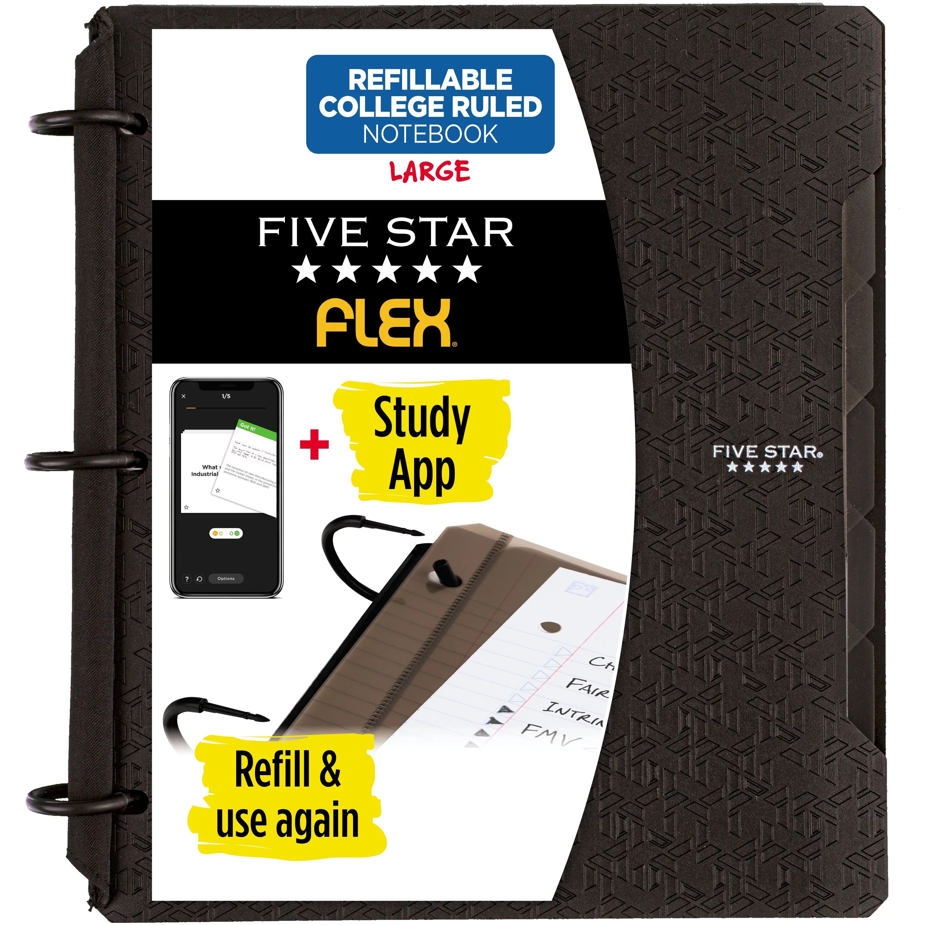 Five Star Flex 1" Refillable Notebook, Black (293280A-WMT23) | Walmart (US)