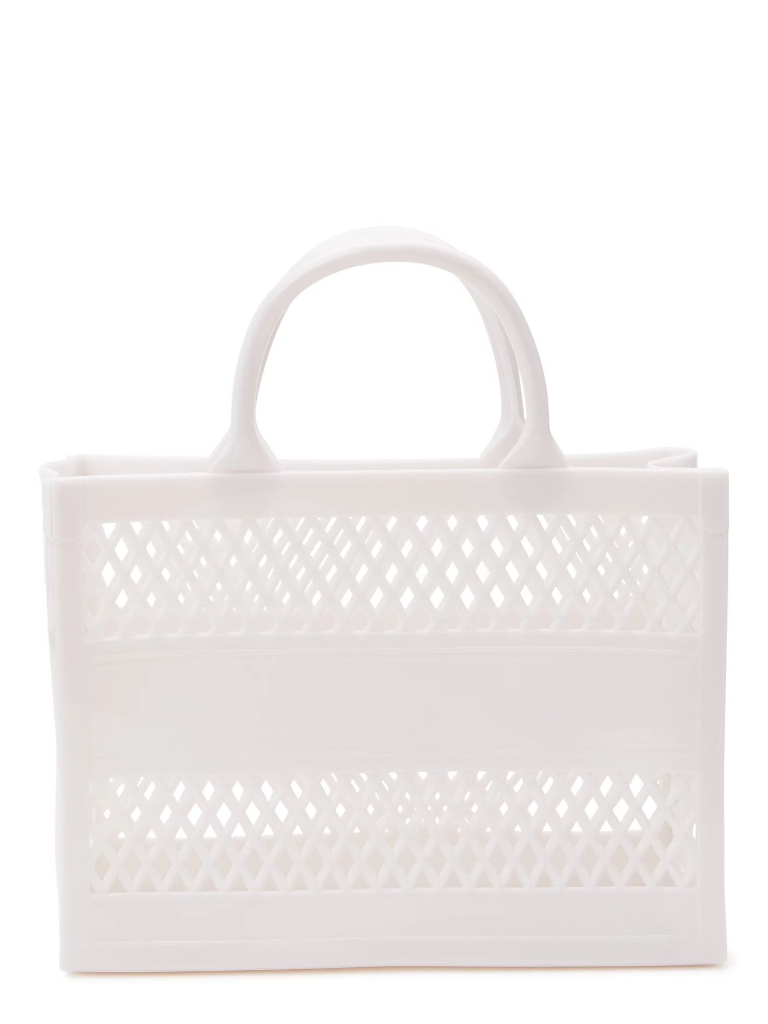 No Boundaries Women's Jelly Mini Tote Handbag White | Walmart (US)
