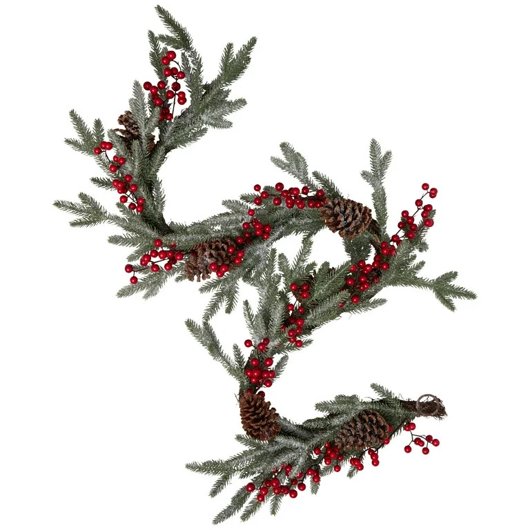 Frosted Red Berry and Pinecone Garland, 6 ft, by Holiday Time | Walmart (US)