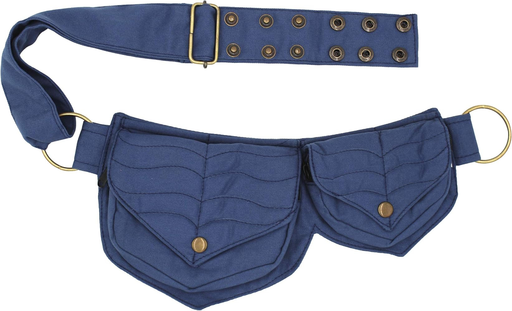 Cotton two Leaf Pocket Waist Belt-Blue | Amazon (US)